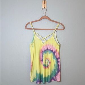 Women’s Tie-Dye Criss Cross Spaghetti Strap Top